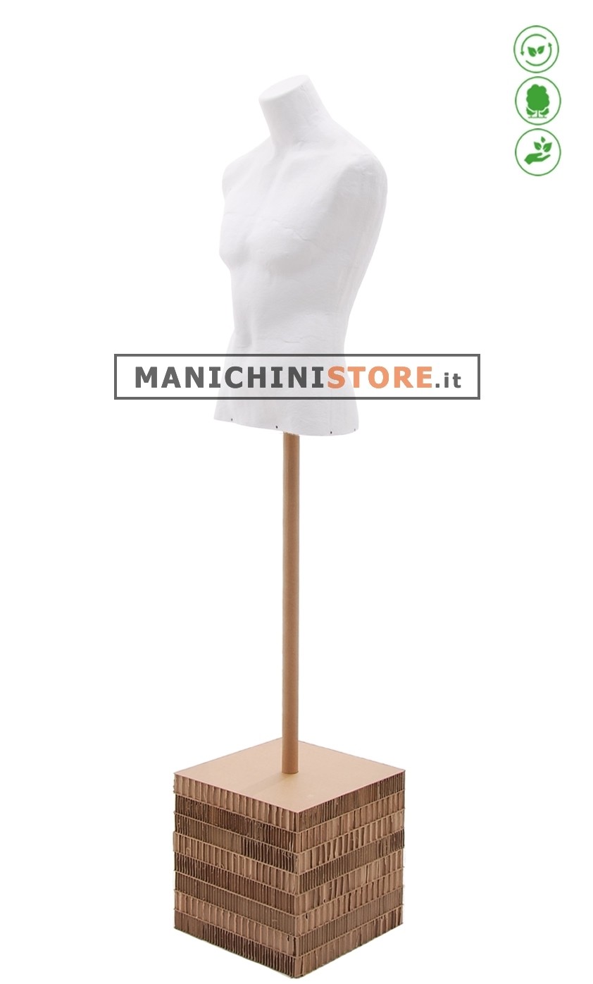 Busto uomo Bianco in Cartapesta - 32