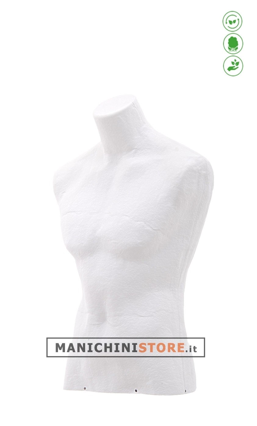 Busto uomo Bianco in Cartapesta - 48