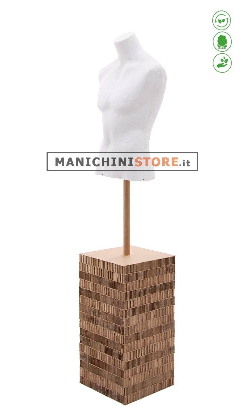 Busto uomo Bianco in Cartapesta - 64