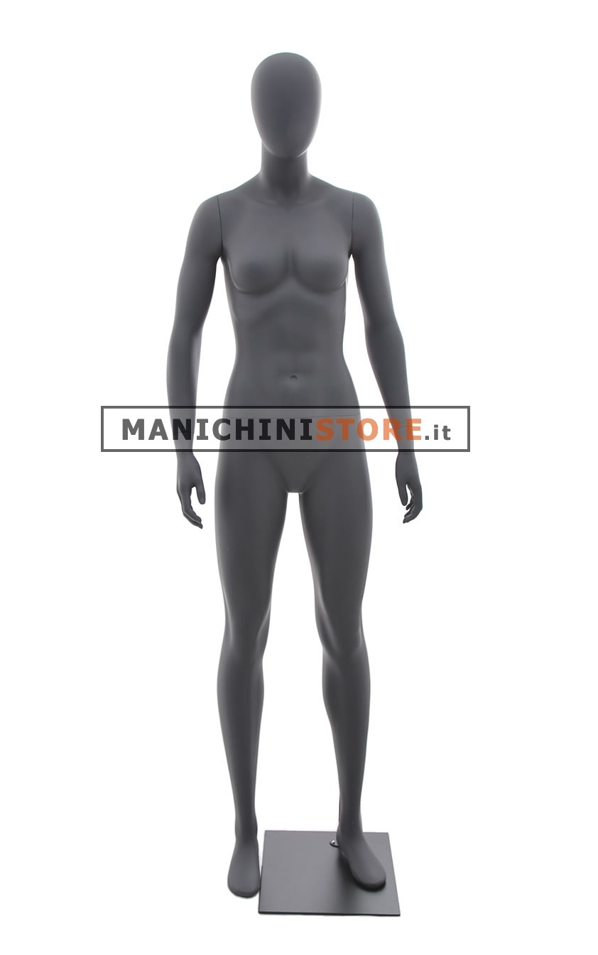 Manichino sportivo donna dalla testa a uovo