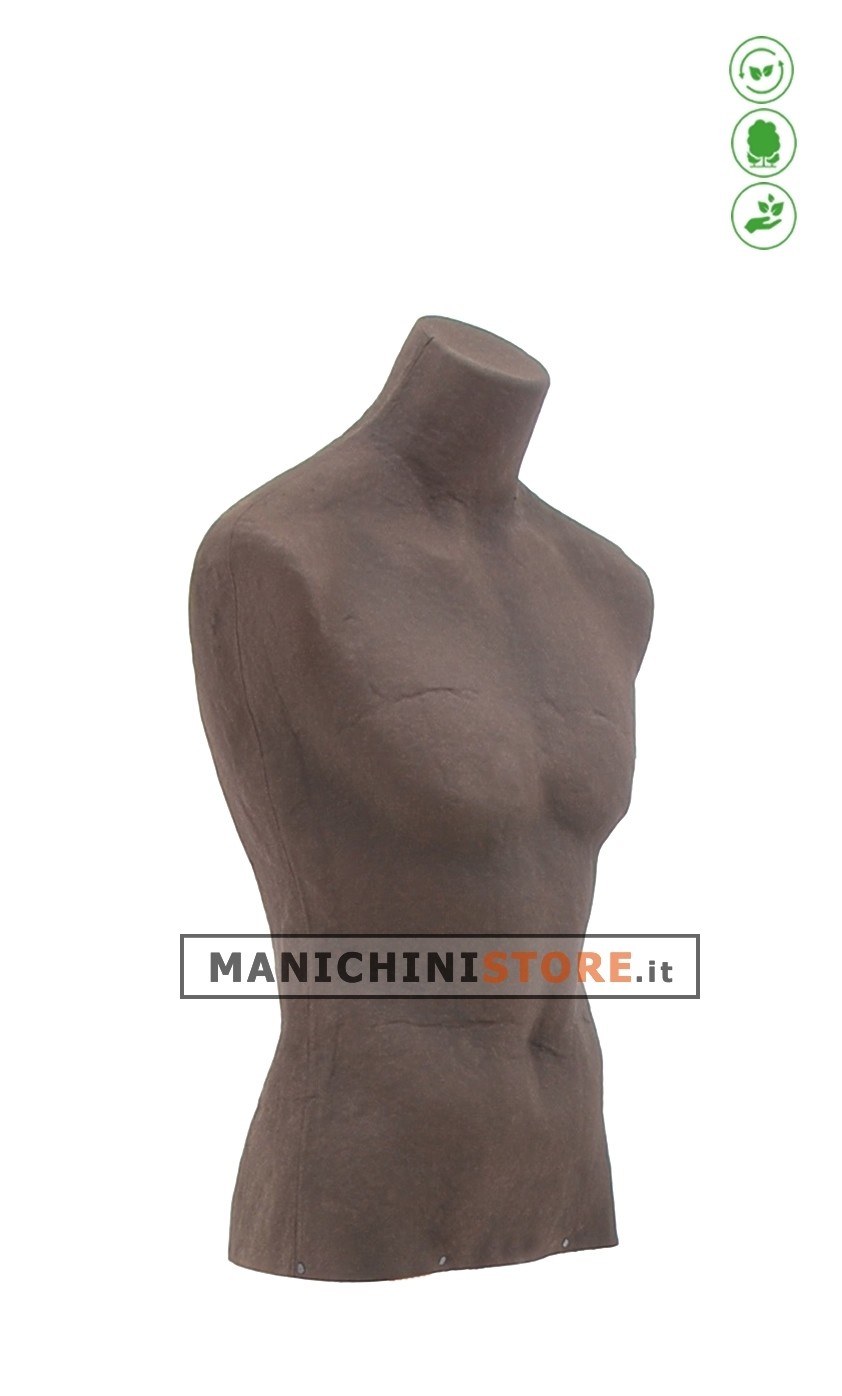 Busto uomo Cuoio in Cartapesta da banco