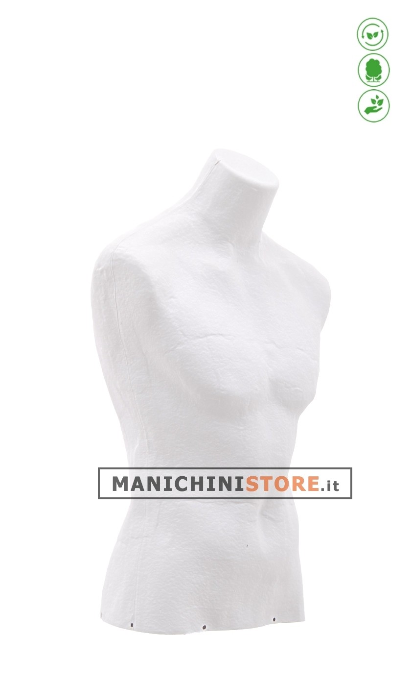 Busto uomo Bianco in Cartapesta da banco