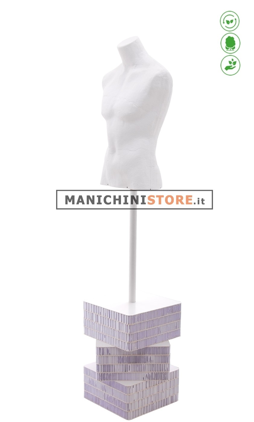 Busto uomo Bianco in Cartapesta B - 48Z