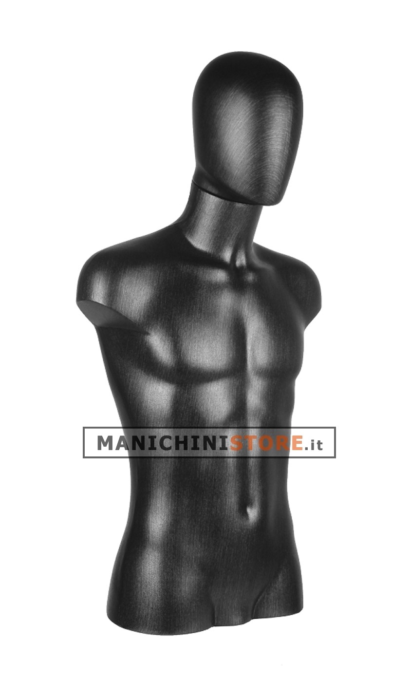 Busto uomo effetto nero satinato