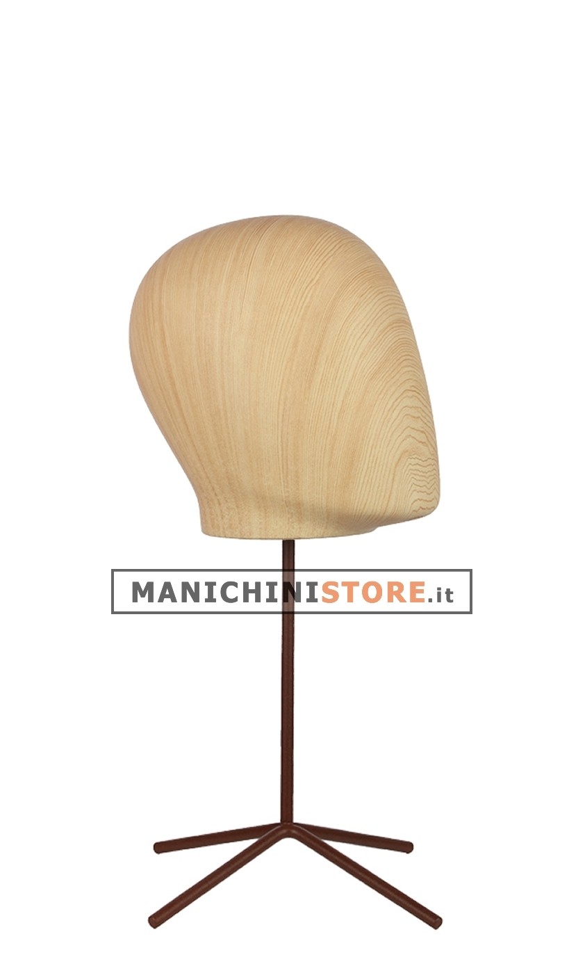 Testa donna con base effetto legno chiaro