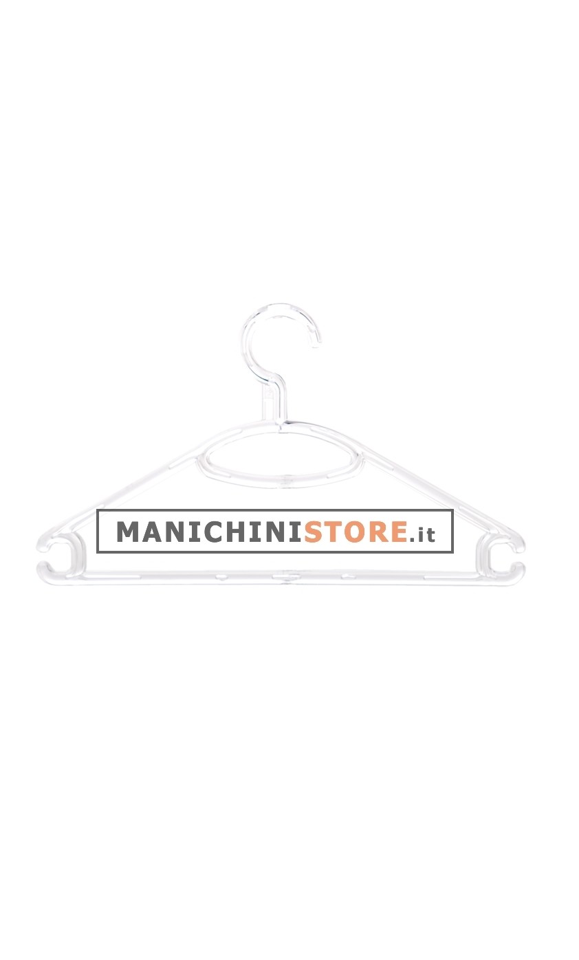 Gruccia appendiabito 34 cm - plastica trasparente