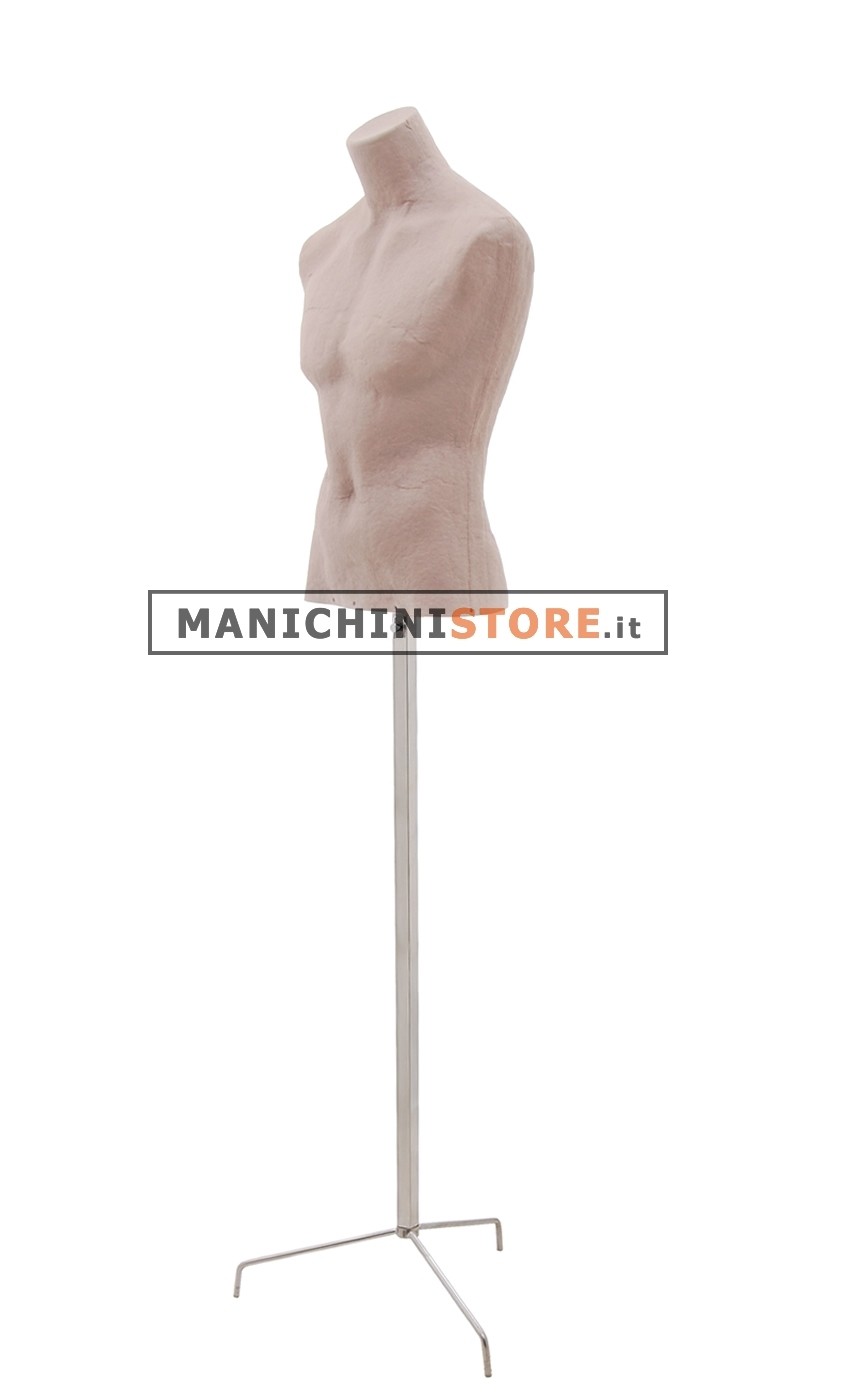 Busto uomo Argilla in Cartapesta treppiede inox