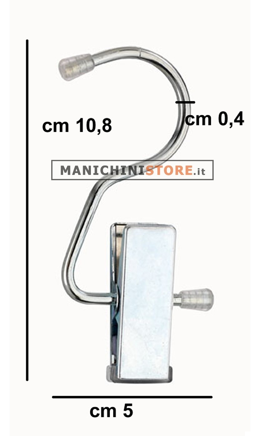 Gancio "2" con pinza - Zincato