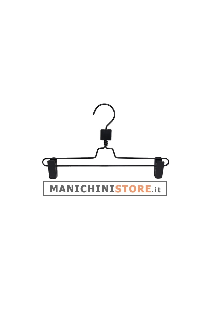 Gruccia metallo pinza 28 cm - alluminio nero