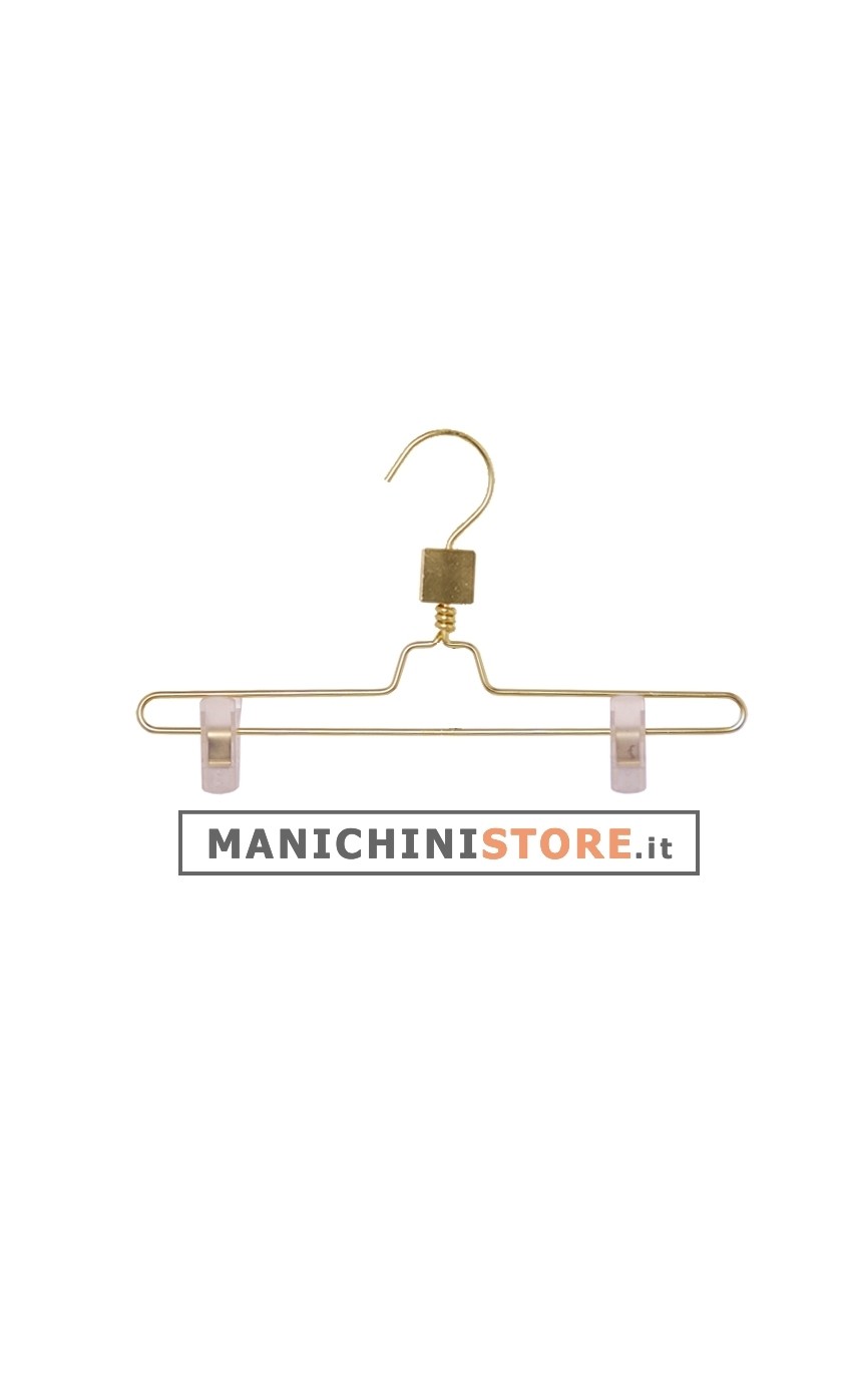 Gruccia metallo pinza 35 cm - alluminio oro