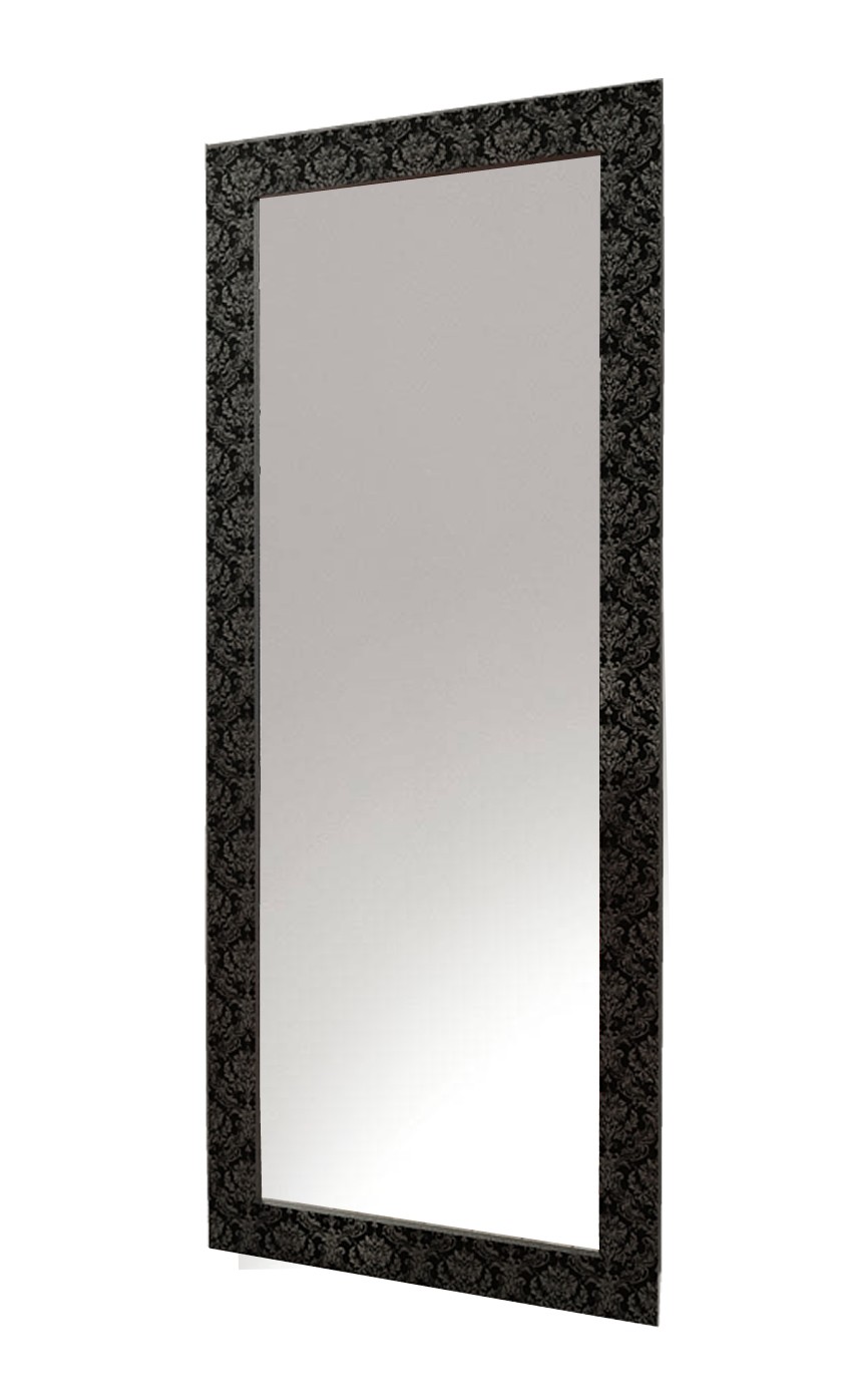 Specchiera con cornice in tessuto  nero