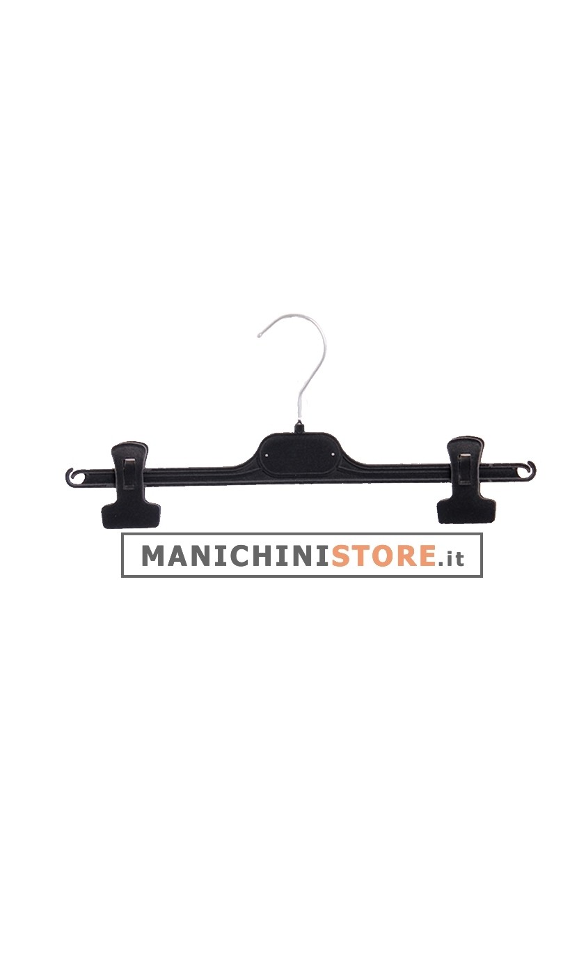 Gruccia appendiabito pinza 36 cm. Velluto nero