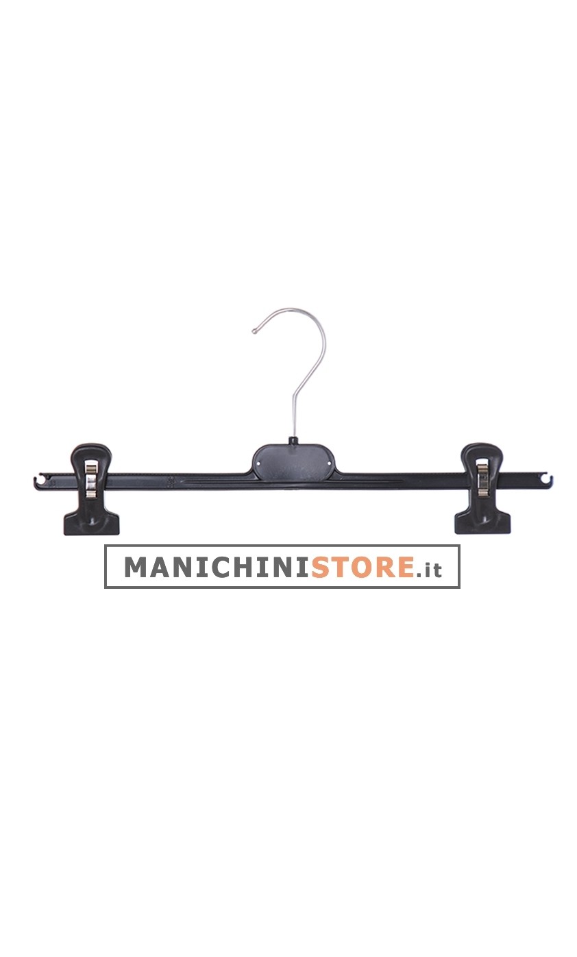 Gruccia appendiabito pinza 40 cm. Plastica Nera