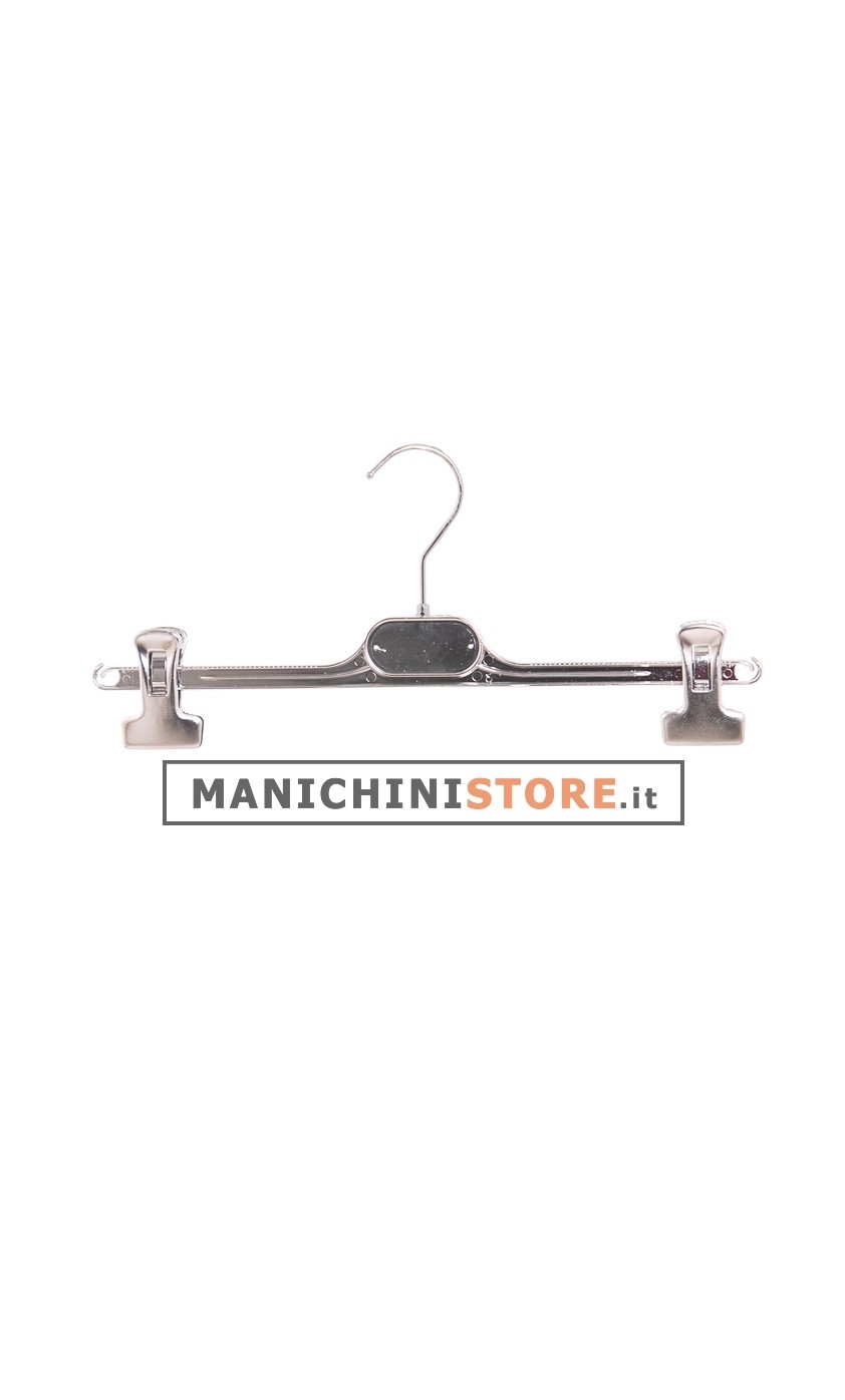Gruccia appendiabito pinza 36 cm. Plastica Argento