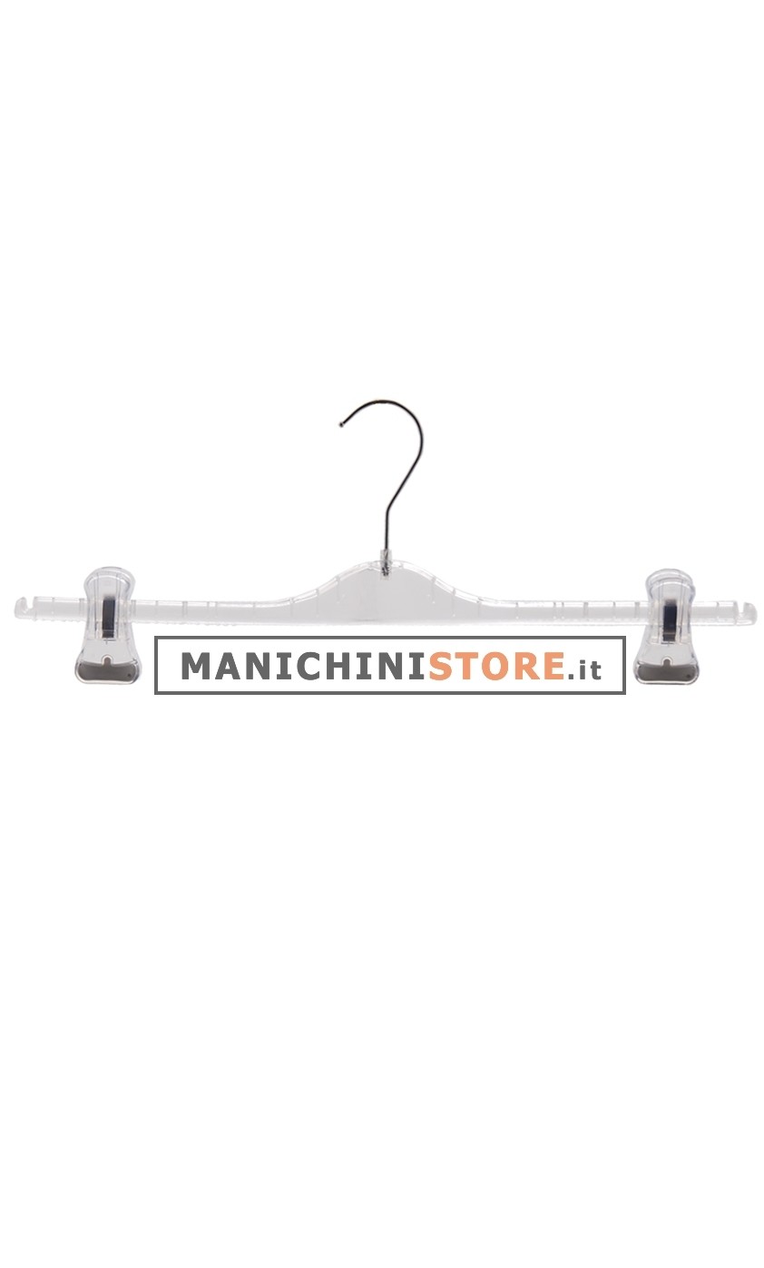 Gruccia plastica pinza 42 cm - Trasparente