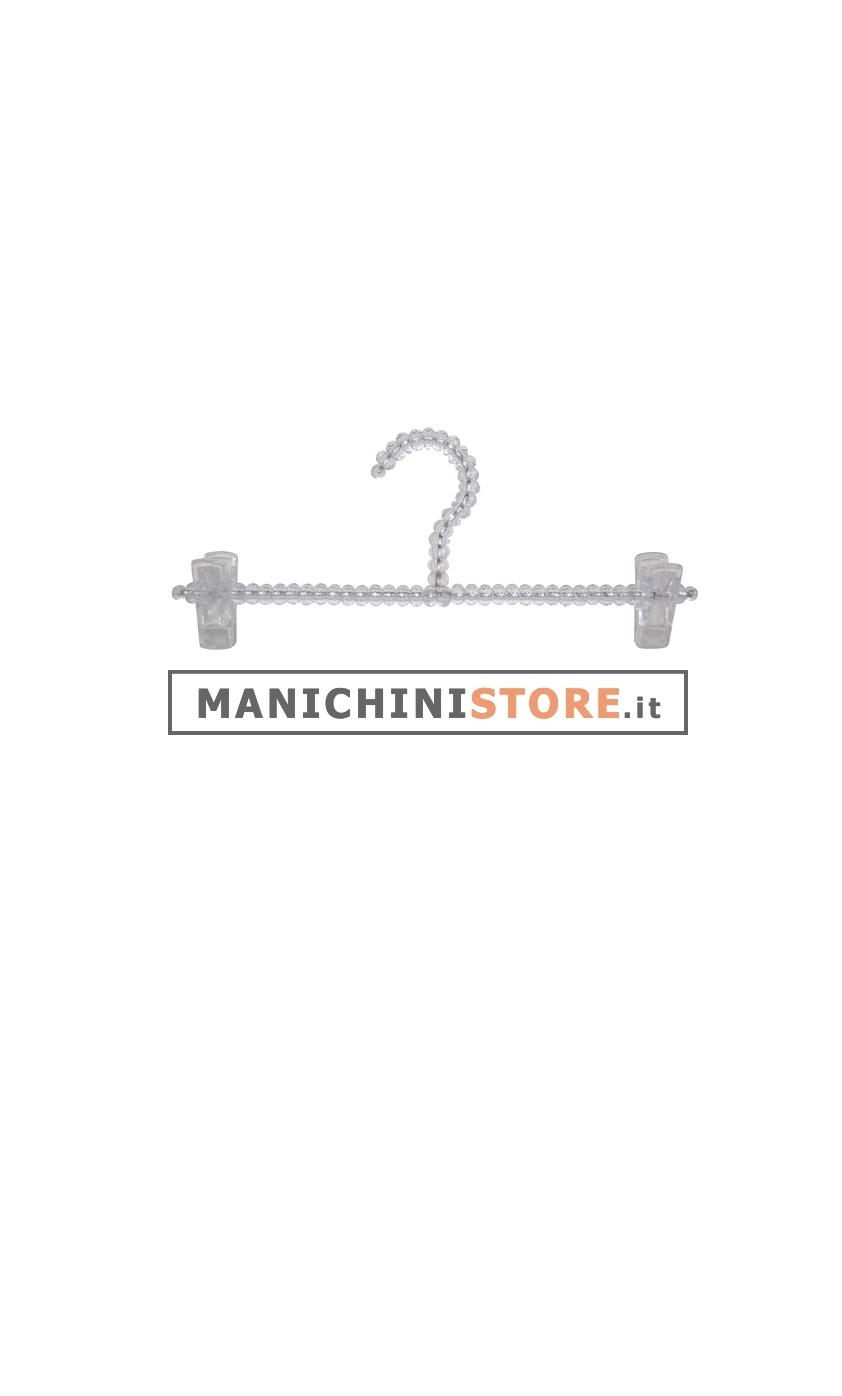 Gruccia perle pinza 35 cm- cristallo trasparente