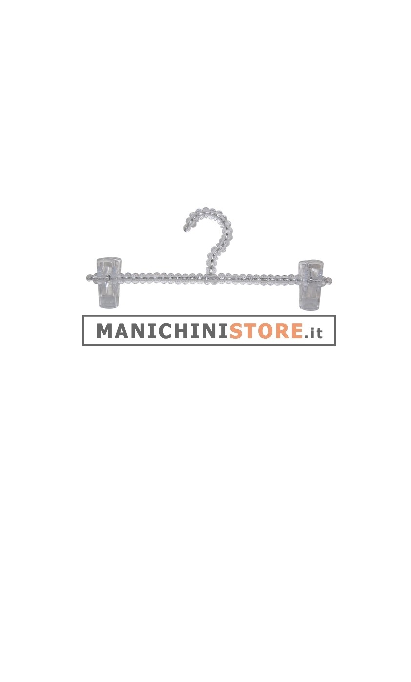 Gruccia perle pinza 31 cm - cristallo trasparente