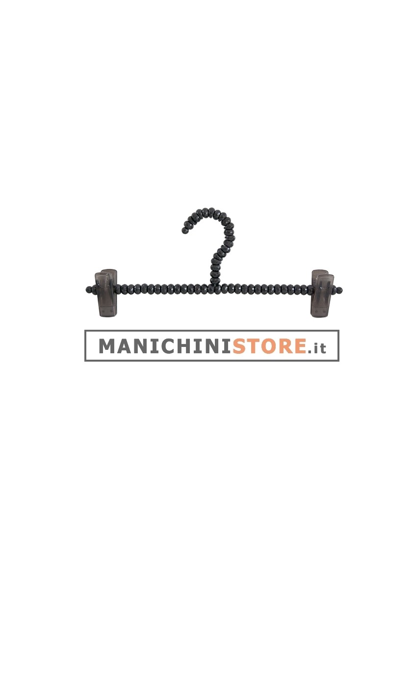 Gruccia perle pinza 35 cm- cristallo nero