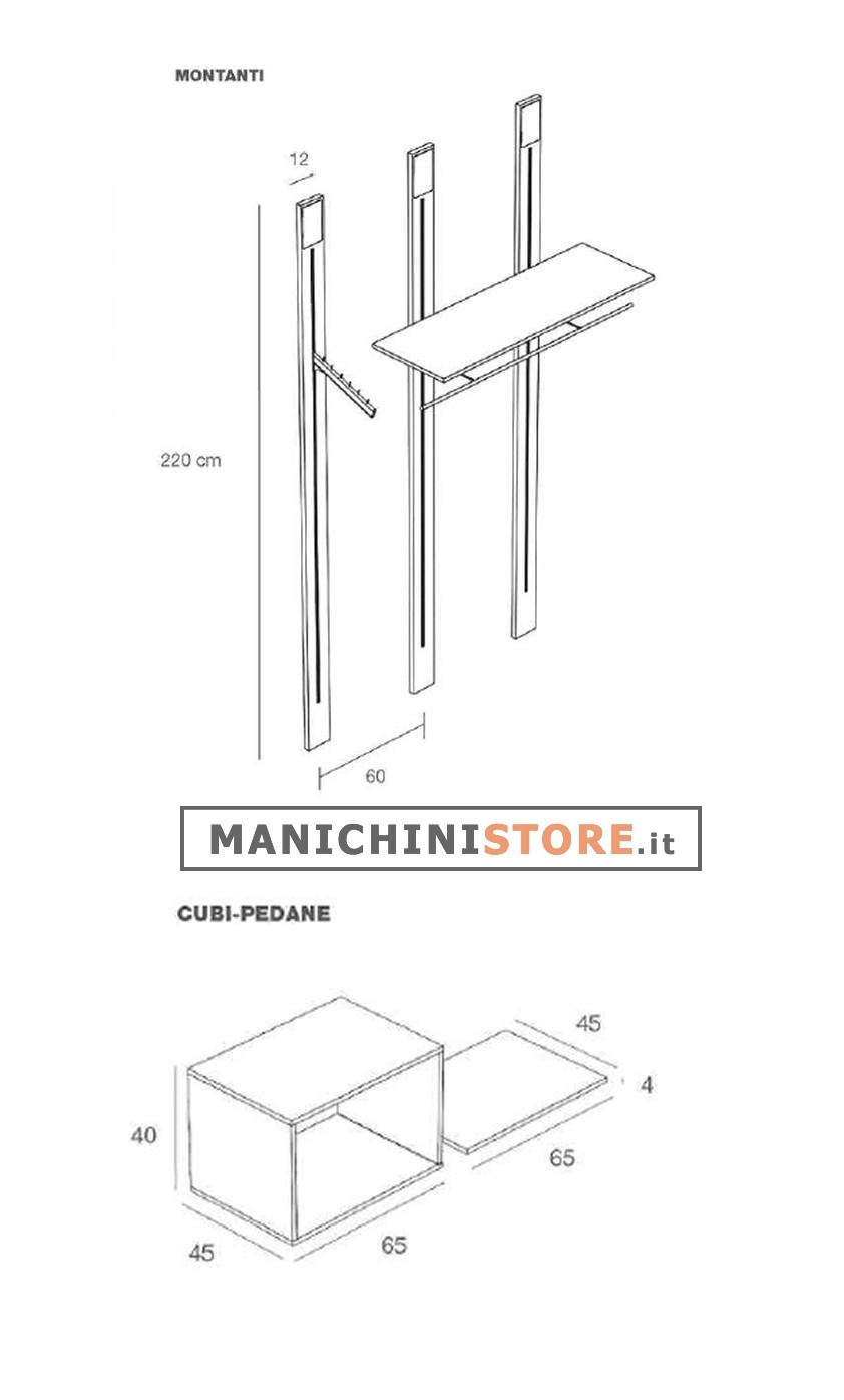 Montanti per arredo negozi A