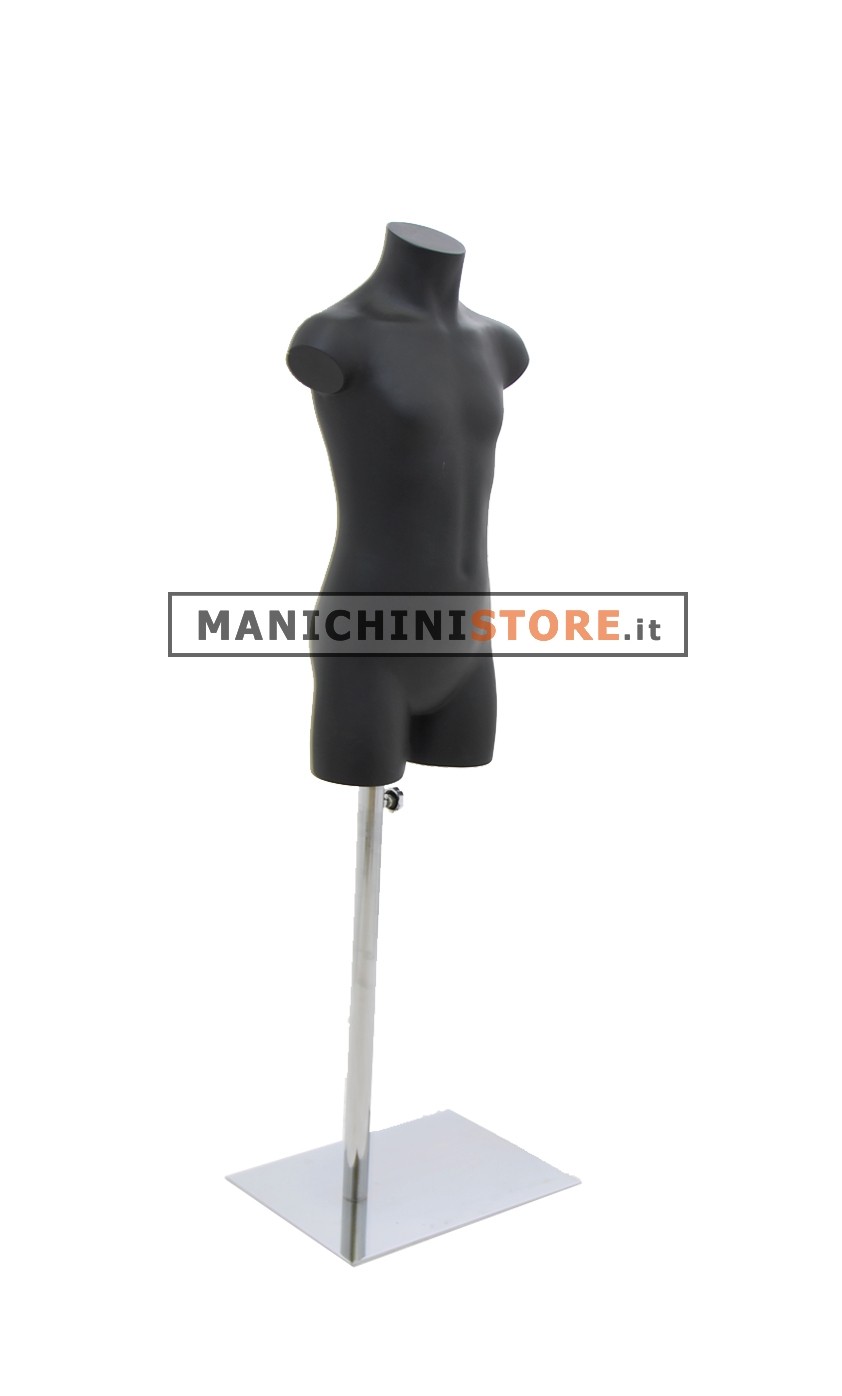 Busto bambino 6-8 anni precolorato nero con base