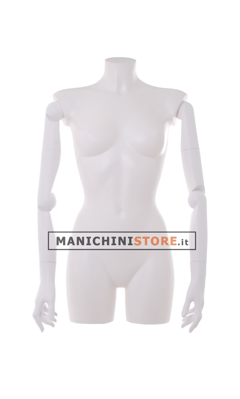 Busto manichino donna con braccia snodabili N1