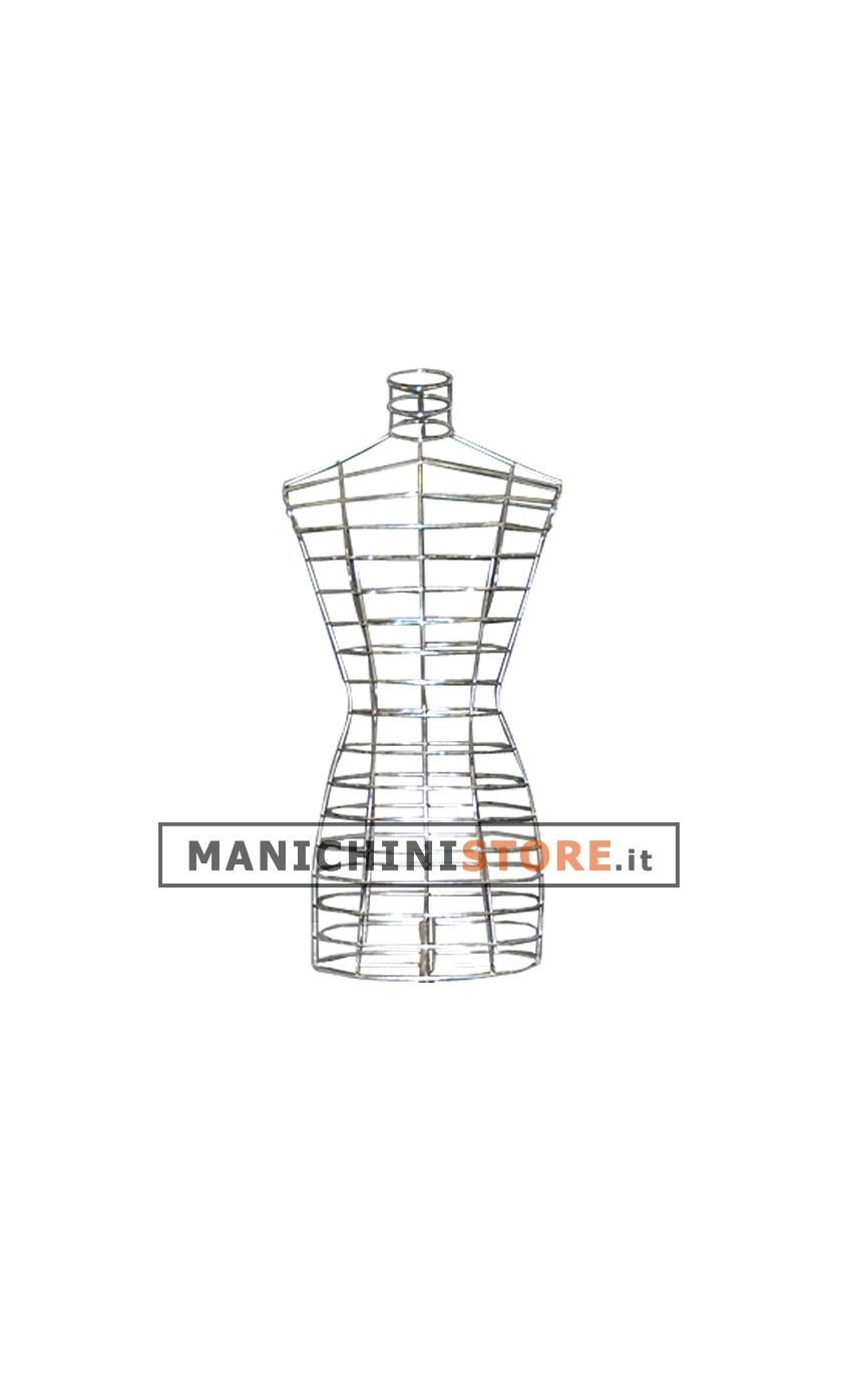 Busto donna in filo cromato senza base