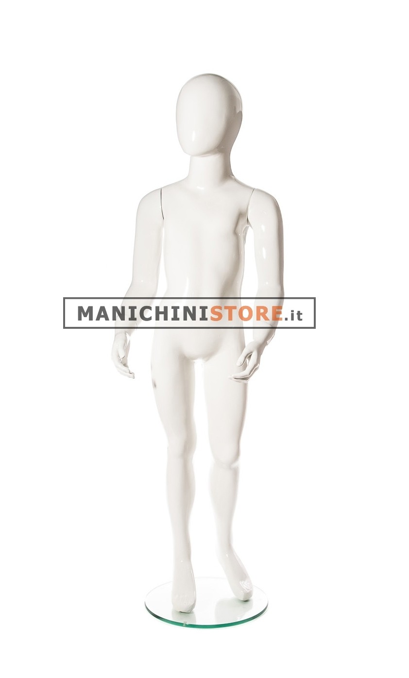 Manichino bambino 4-5 anni bianco lucido