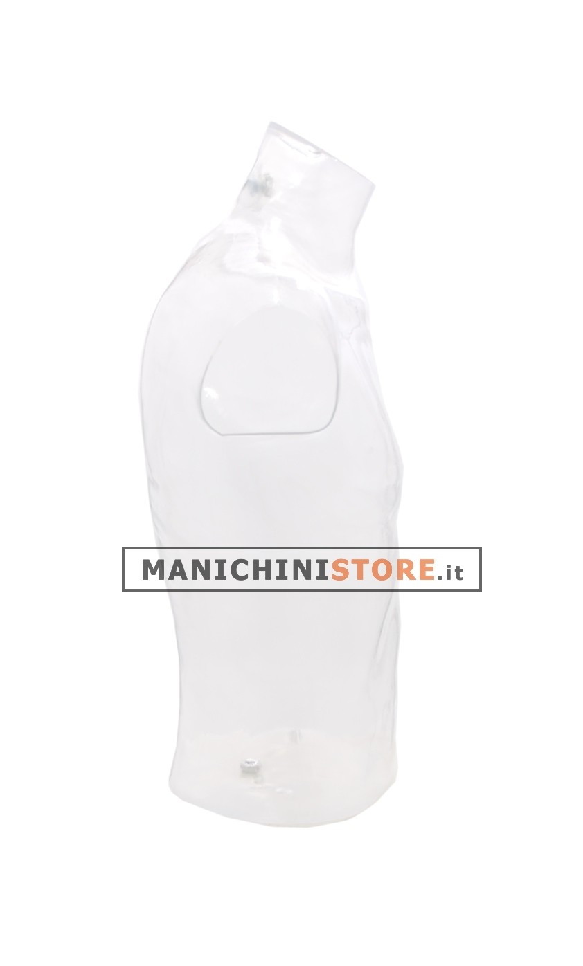 Busto torso uomo corto trasparente