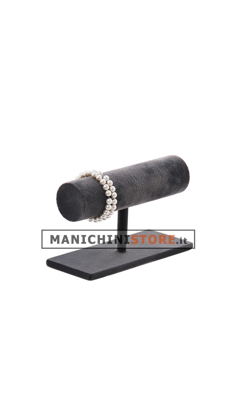 Espositore per bracciali singolo in velluto antracite