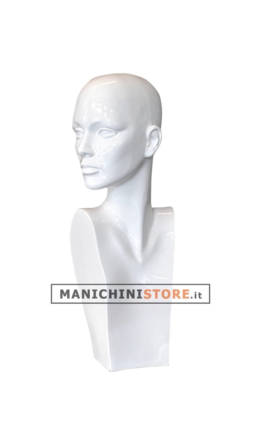 Testa donna realistica laccata bianca