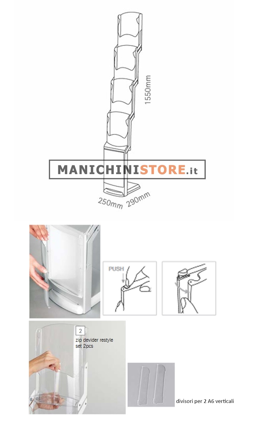 Espositore pieghevole in alluminio