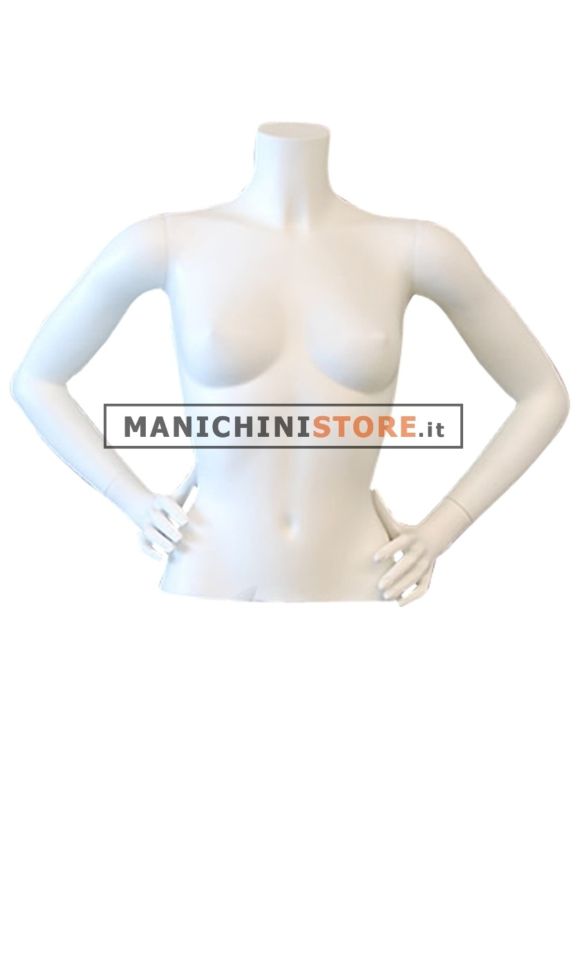 Busto manichino donna con braccia senza base