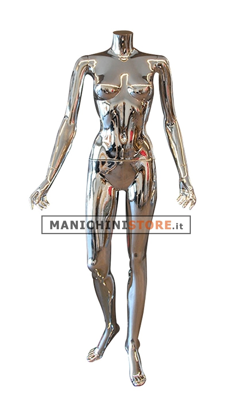 Manichino donna senza testa cromato - n.2