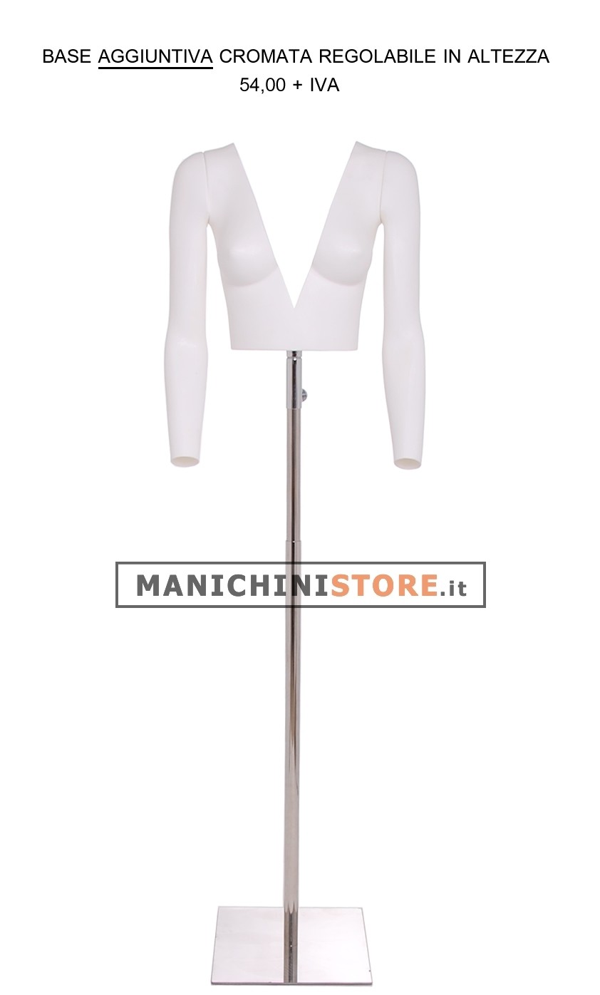 Manichino donna per  foto internet e-commerce base con ruote