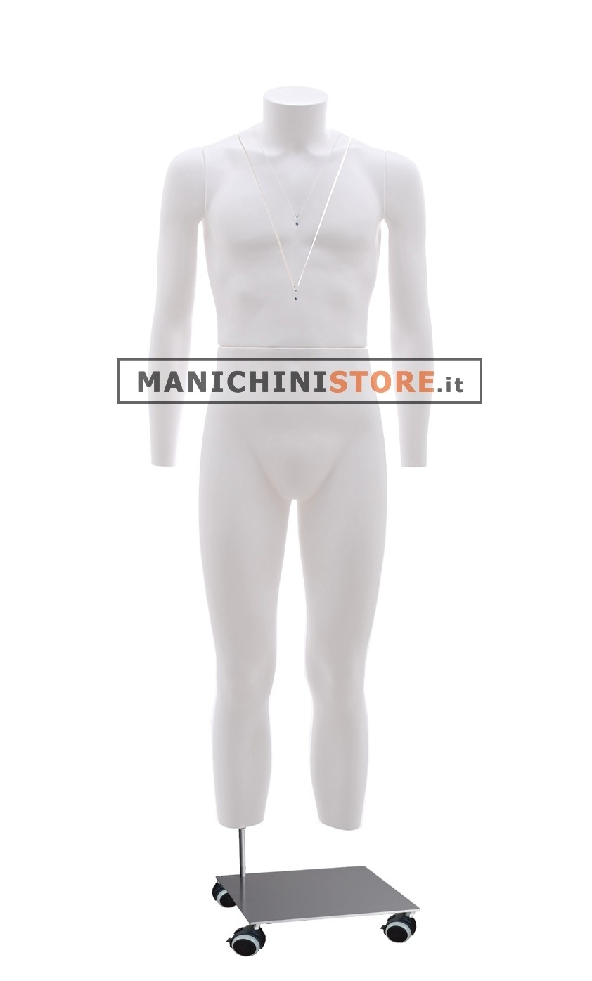 Manichino uomo 2 per  foto internet e-commerce base con ruote