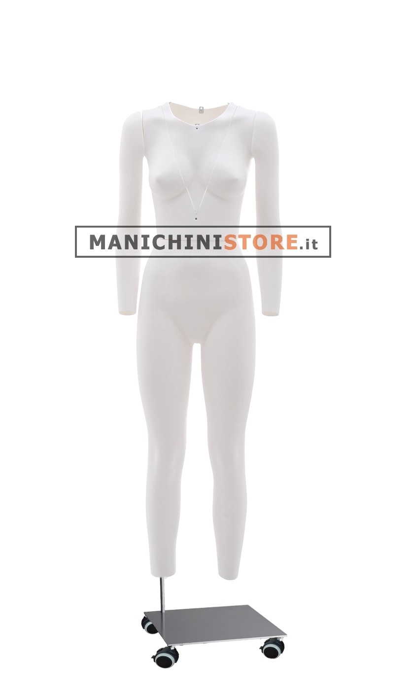 Manichino donna 2G per  foto internet e-commerce base con ruote