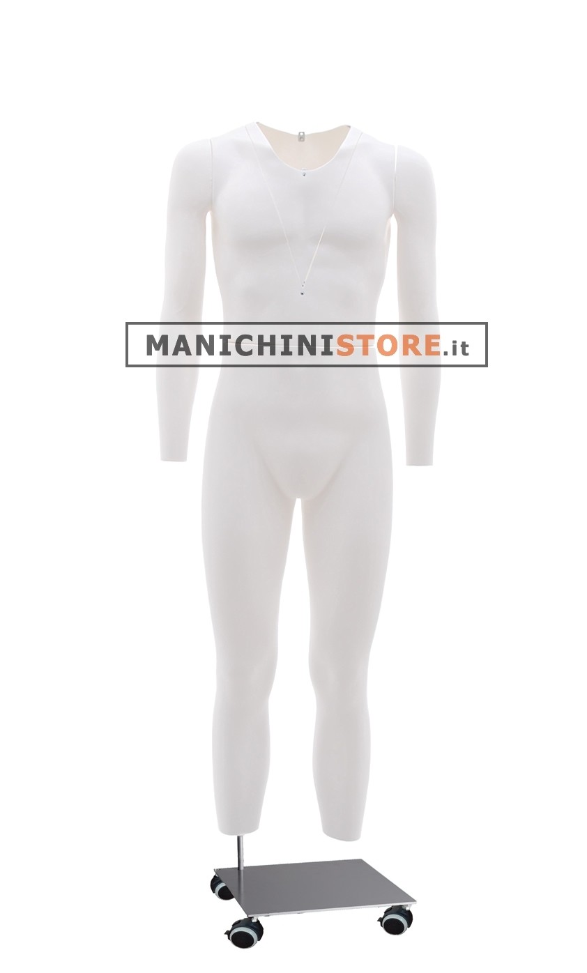 Manichino uomo 2G per  foto internet e-commerce base con ruote