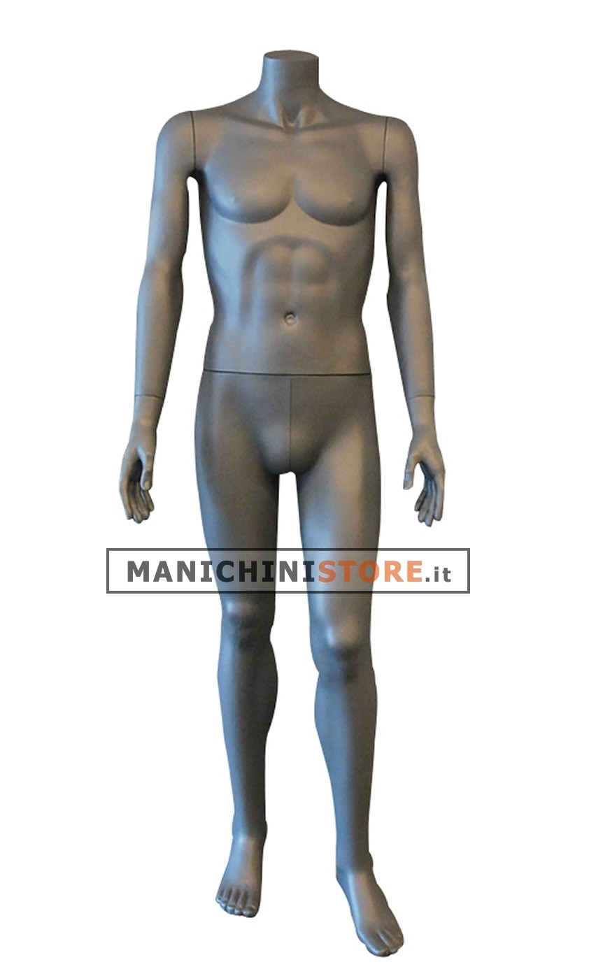 Manichino uomo senza testa precolorato Grigio - TG 50