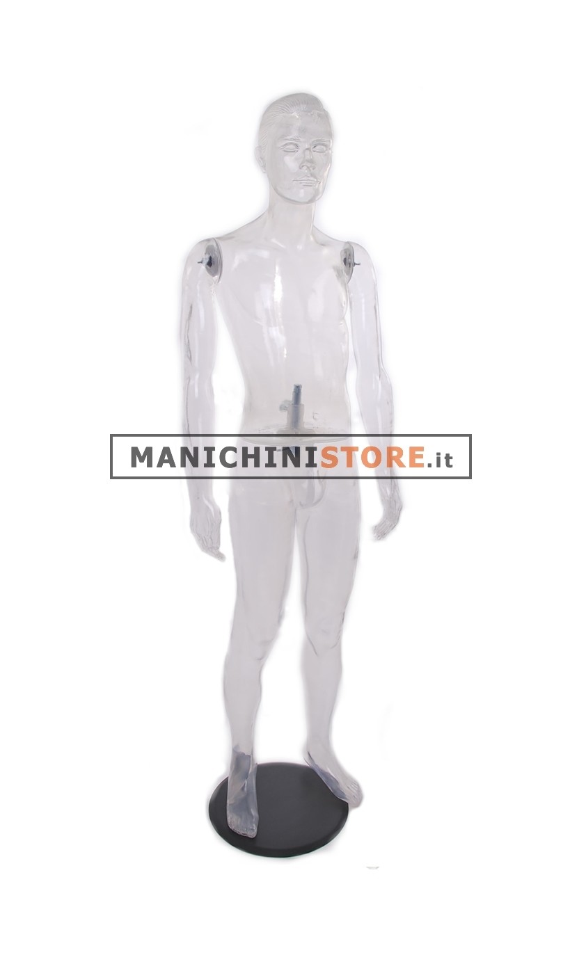 Manichino uomo testa scolpita - trasparente