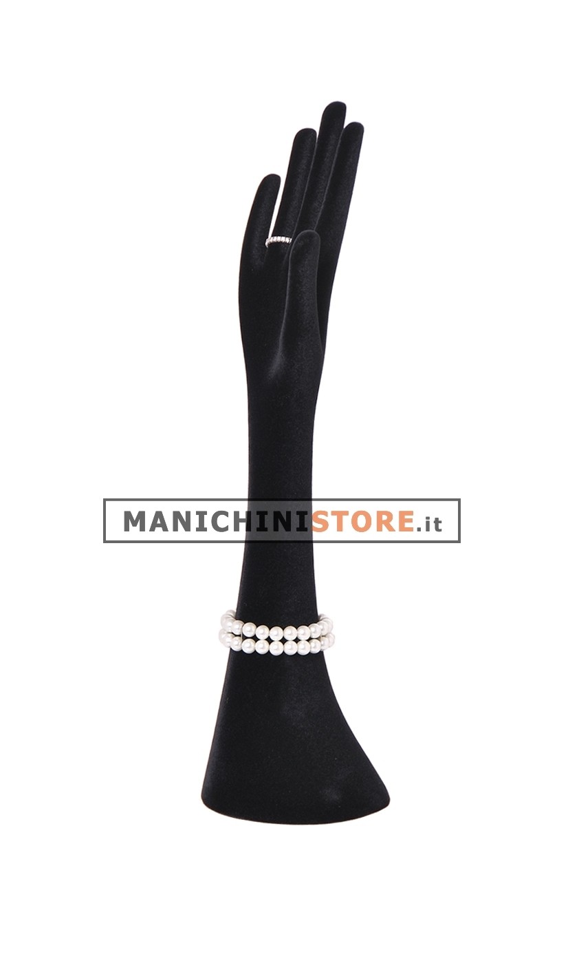 Mano portagioie in velluto nero cod.639 FL