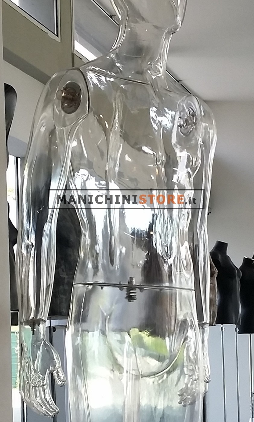 Manichino donna testa uovo trasparente - F02