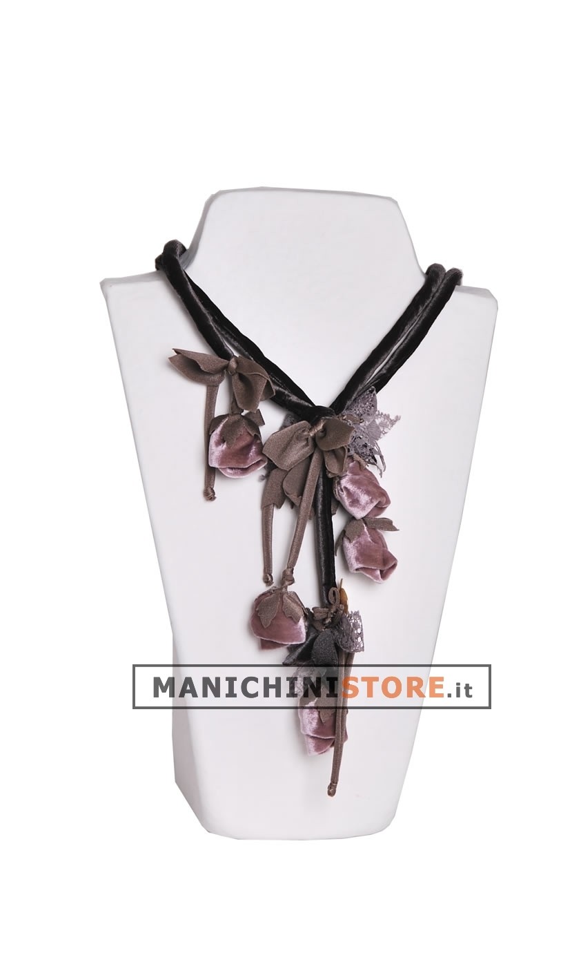 Busto display gioielli a V grande bianco