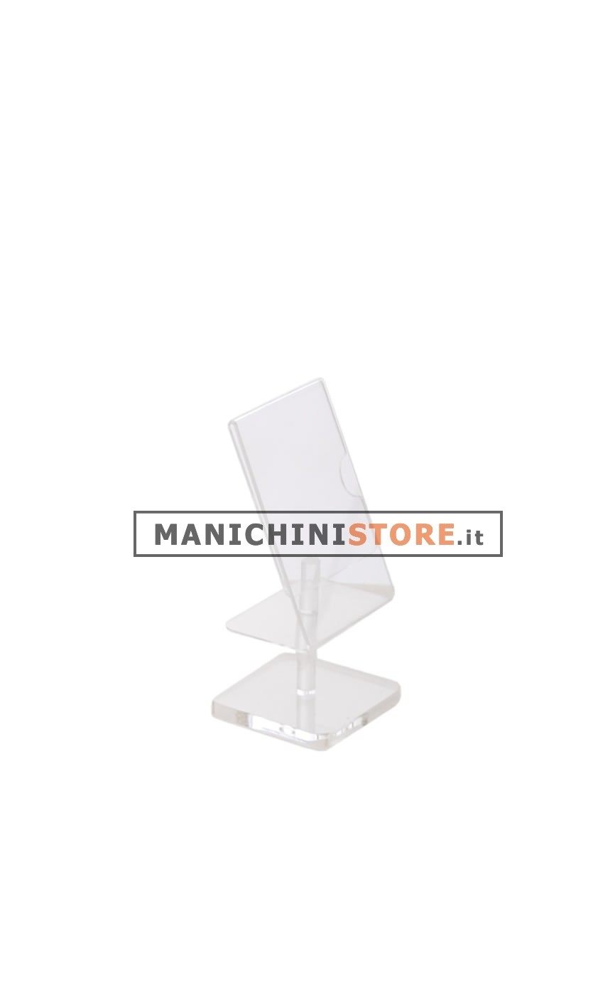 Porta prezzi in plexiglass con base