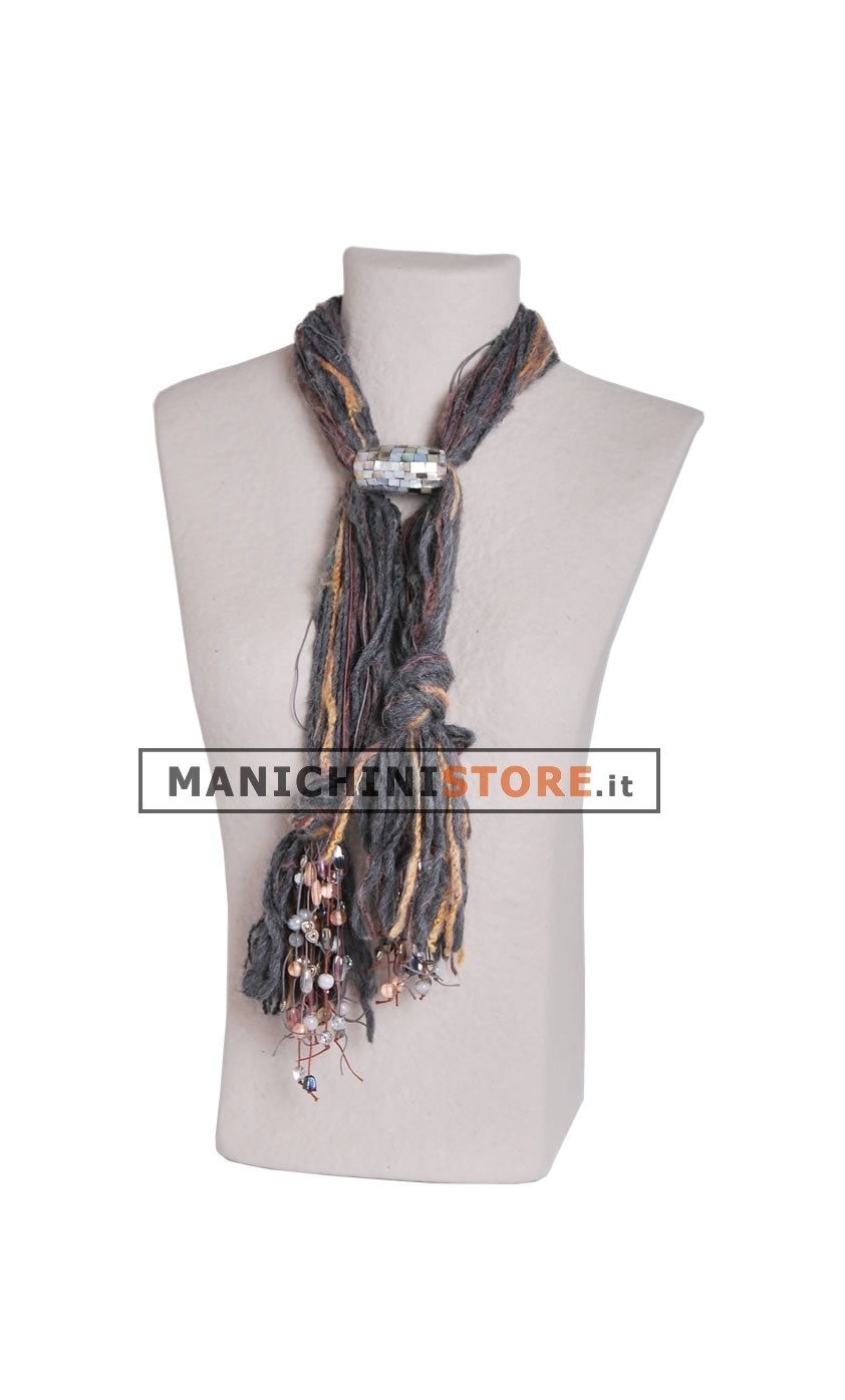 Torso display gioielli cartapesta naturale