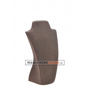 Busto display gioielli a V grande cuoio