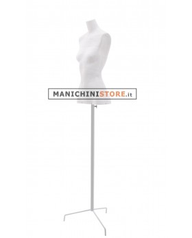 Busto cartapesta donna bianco con treppiede