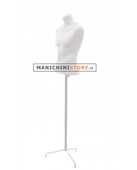 Busto cartapesta uomo bianco con treppiede