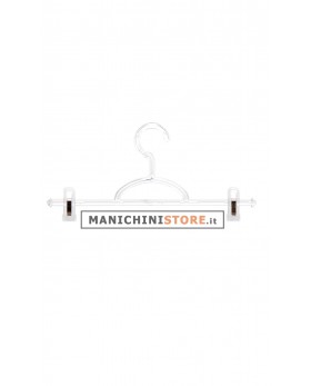 Gruccia appendiabito pinza 34 cm - plastica trasparente