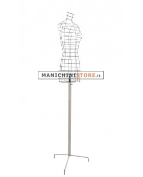 Busto donna in filo cromato base treppiede