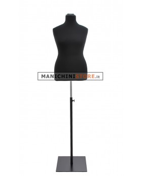 Busto donna sartoriale taglia comoda nero con base quadra